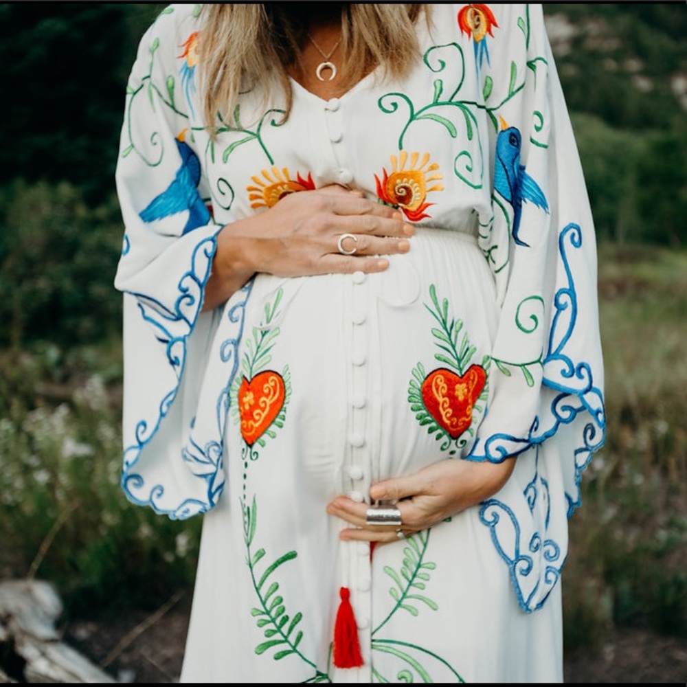 Embroidered Maternity Gown - Picture 15 of 16